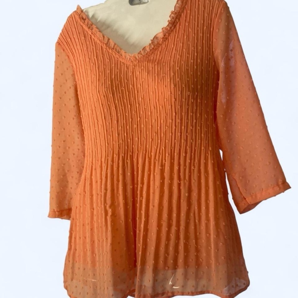 Valerie Stevens Orangish Valerie Stevens blouse #orange-blouse S